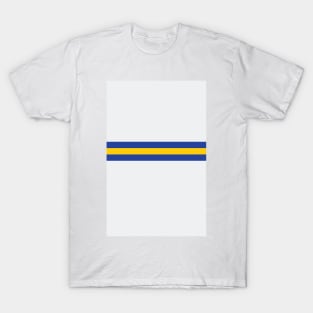 Leeds White Blue & Yellow Colours Bar Design T-Shirt